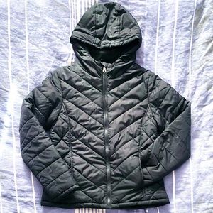 Faded Glory Black Hooded Bubble Puffer Coat [Girls’ Size 14/16 XL] 🖤